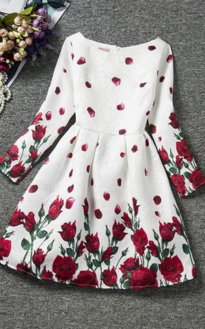 F68124  girl printing dress